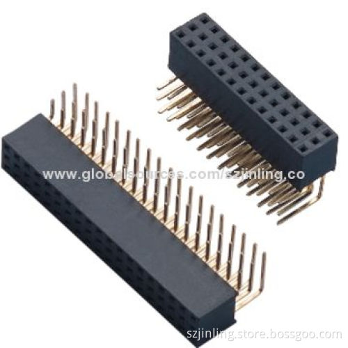 Bottom entry 2.54mm female header, smt dual row height 4.5mm